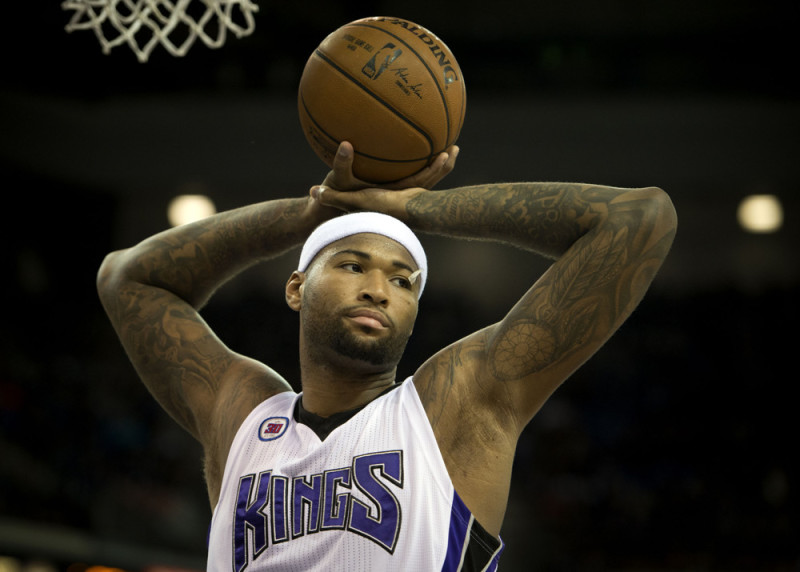 Nov. 18, 2014 - Sacramento, CA, USA - The Sacramento Kings' DeMarcus Cousins reacts after picking up his second foul in the second quarter against the New Orleans Pelicans on Tuesday, Nov. 18, 2014, at Sleep Train Arena in Sacramento, Calif