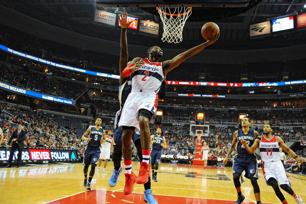 23 December 2015: Washington Wizards guard John Wall (2) in action against the Memphis Grizzlies at the Verizon Center in Washington, D.C. where the Washington Wizards defeated the Memphis Grizzlies, 100-91. (Photograph by Icon Sportswire)