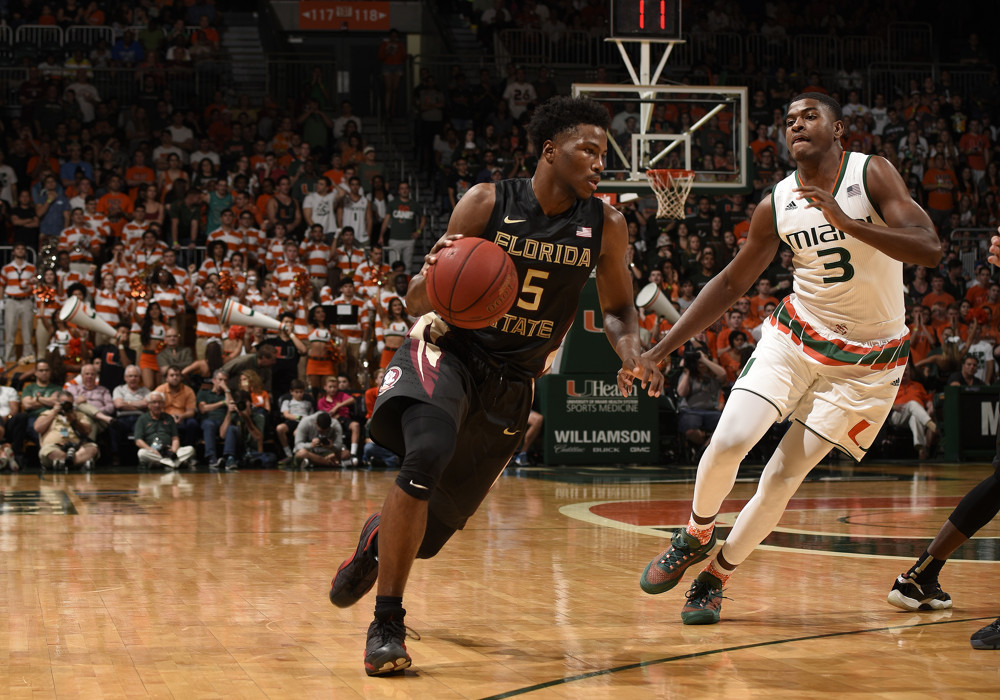 09 January 2016: Florida State University guard Malik Beasley (5) plays against the University of Miami in Miami's 72-59 victory at BankUnited Center, Coral Gables, Florida. (Photo by Richard C. Lewis/Icon Sportswire)
