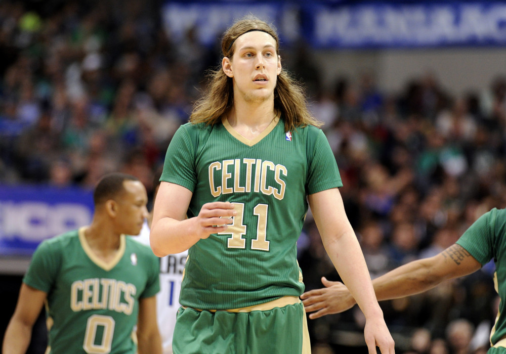 March 17, 2014: Boston Celtics center Kelly Olynyk #41 during an NBA game between the Boston Celtics and the Dallas Mavericks at the American Airlines Center in Dallas, TX Dallas defeated Boston 94-89