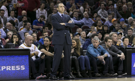 17 December 2015: Cleveland Cavaliers Head Coach David Blatt during the game between the Oklahoma City Thunder and the Cleveland Cavaliers at Quicken Loans Arena in Cleveland, Oh. (Photo by Mark Alberti/ Icon Sportswire)