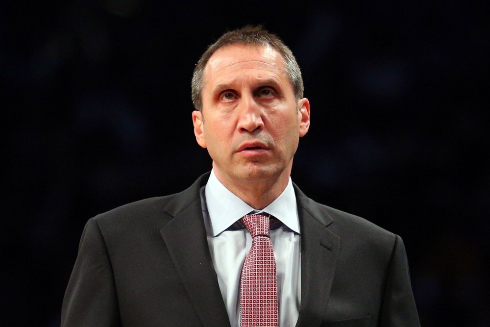 Jan 20, 2016; Brooklyn, NY, USA; Cleveland Cavaliers head coach David Blatt coaches against the Brooklyn Nets during the second quarter at Barclays Center. Mandatory Credit: Brad Penner-USA TODAY Sports