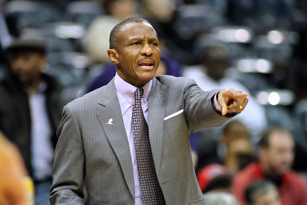 March 18, 2014: Toronto head coach Dwane Casey during the NBA match up between the Atlanta Hawks and the Toronto Raptors at Philips Arena in Atlanta, Georgia. The Atlanta Hawks extended their season-high win streak to five games by beating the Raptors 118-113 in overtime.