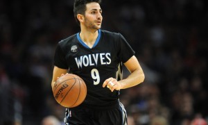 February 3, 2016; Los Angeles, CA, USA; Minnesota Timberwolves guard Ricky Rubio (9) moves the ball up court against Los Angeles Clippers during the first half at Staples Center. Mandatory Credit: Gary A. Vasquez-USA TODAY Sports