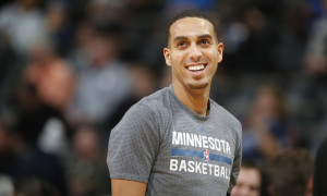 Minnesota Timberwolves guard Kevin Martin (23) in the second half of an NBA basketball game Friday, Dec.11, 2015, in Denver. Denver won 111-108 in overtime. (AP Photo/David Zalubowski)