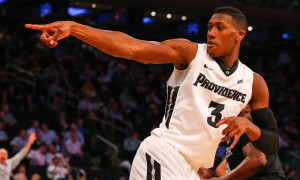 10 MAR 2016: Providence Friars guard Kris Dunn (3) points into the TV Camera after a made basket during the second half of the Big East Tournament quarterfinal game between the Providence Friars and the Butler Bulldogs played at Madison Square Garden in New York City,NY. (Photo by Rich Graessle/Icon Sportswire)