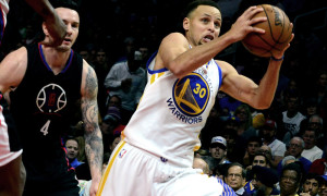 Feb. 20, 2016 - Los Angeles, California, U.S. - Golden State Warriors guard Stephen Curry (30) drives to the basket past Los Angeles Clippers guard J.J. Redick (4) in the second half during an NBA basketball game in Los Angeles, Calif., on Saturday, Feb. 20, 2016. Golden State Warriors won 115-112. . (Photo by Keith Birmingham/Zuma Press/Icon Sportswire)