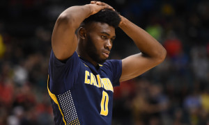 11 March 2016: Cal (0) Jaylen Brown dejected as the clock expires in overtime during the men's Pac-12 Basketball Tournament game between the California Golden Bears and the Utah Utes at MGM Grand Garden Arena in Las Vegas, NV. (Photo by Chris Williams/Icon Sportswire)