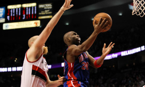 March 13, 2015 - JODIE MEEKS (20) drives in for a lay-in. The Portland Trail Blazers play the Detroit Pistons at the Moda Center on March 13, 2015