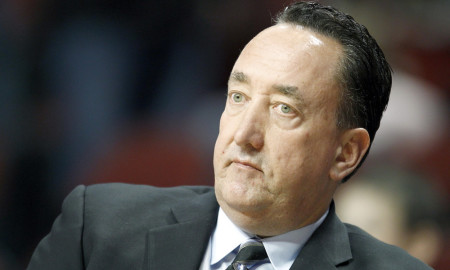 30 March 2012: Chicago Bulls general manager Gar Forman is seen prior to the Chicago Bulls 83-71 victory over the Detroit Pistons at the United Center, Chicago, Illinois, USA.