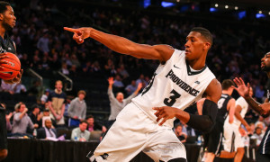 10 MAR 2016: Providence Friars guard Kris Dunn (3) points into the TV Camera after a made basket during the second half of the Big East Tournament quarterfinal game between the Providence Friars and the Butler Bulldogs played at Madison Square Garden in New York City,NY. (Photo by Rich Graessle/Icon Sportswire)