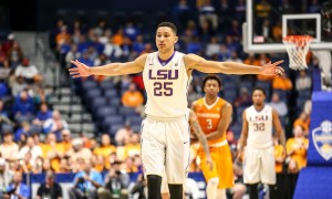 March 11, 2016: LSU Tigers forward Ben Simmons (25) during the SEC Championship Tournament game between LSU and Tennessee. LSU defeats Tennessee 84-75 at Bridgestone Arena in Nashville, TN. (Photos by Frank Mattia/Icon Sportswire)