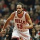 Chicago Bulls center Joakim Noah, reacts after scoring against the Orlando Magic, during the first half of an NBA basketball game, Sunday, Nov. 1, 2015, in Chicago. (AP Photo/Kamil Krzaczynski)